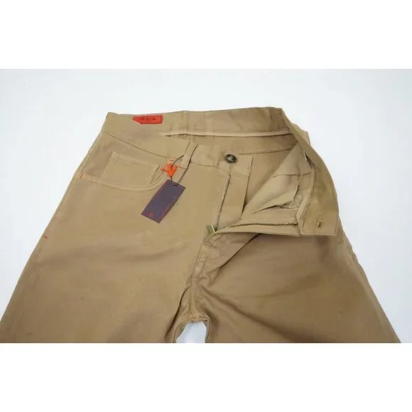 Isaia Sportivo Khaki Brown Twill Cotton Blend Pants Sz 48R BRAND NEW W TAGS